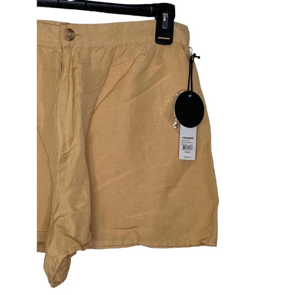 Amuse Society Women's Shorts Relaxed Fit Hi-Waist Woven Beige Medium NWT - Picture 2 of 8